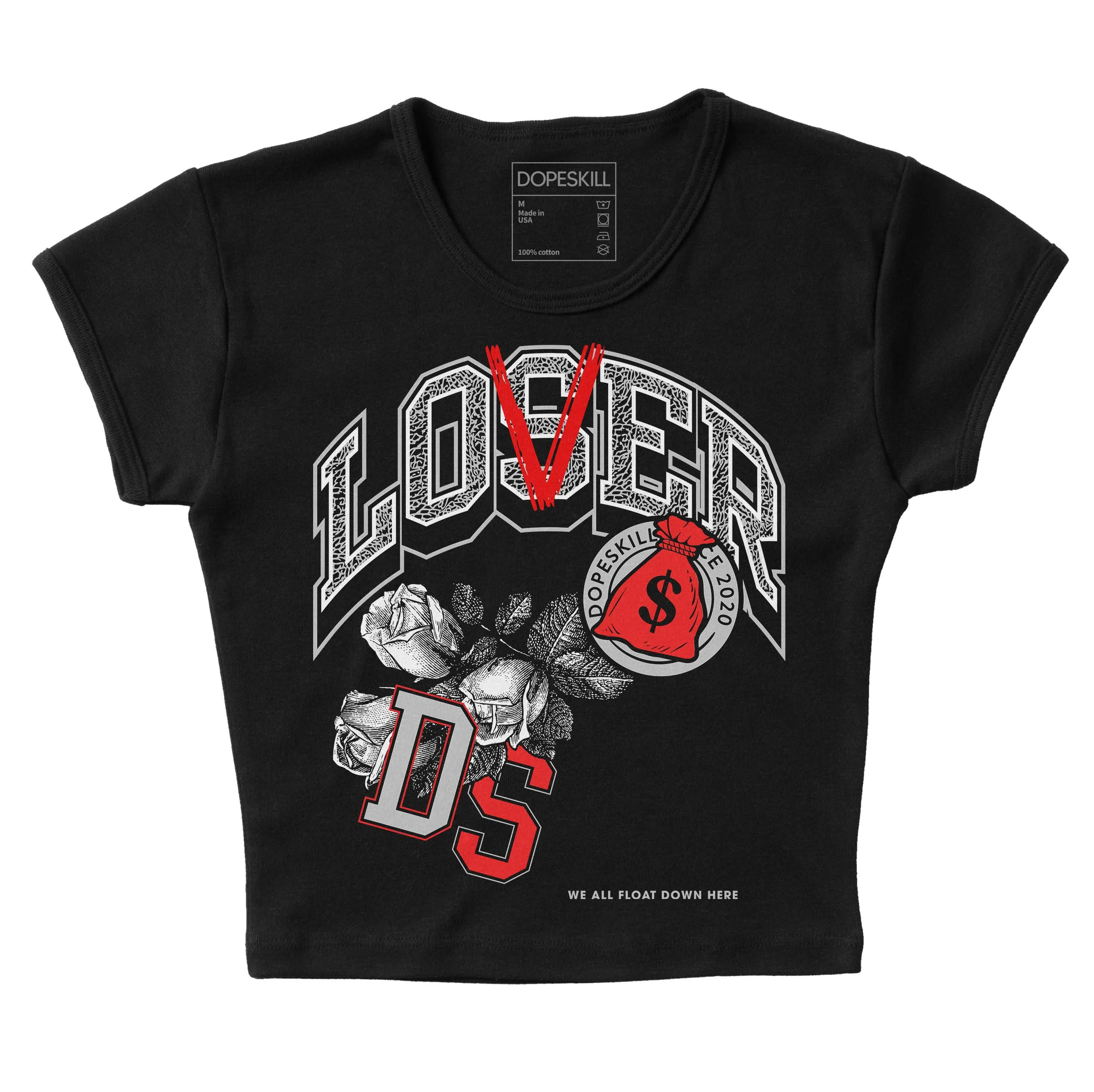AJ Spizike Bred DopeSkill Women's Crop Top Loser Lover Graphic sold by DopeSkill