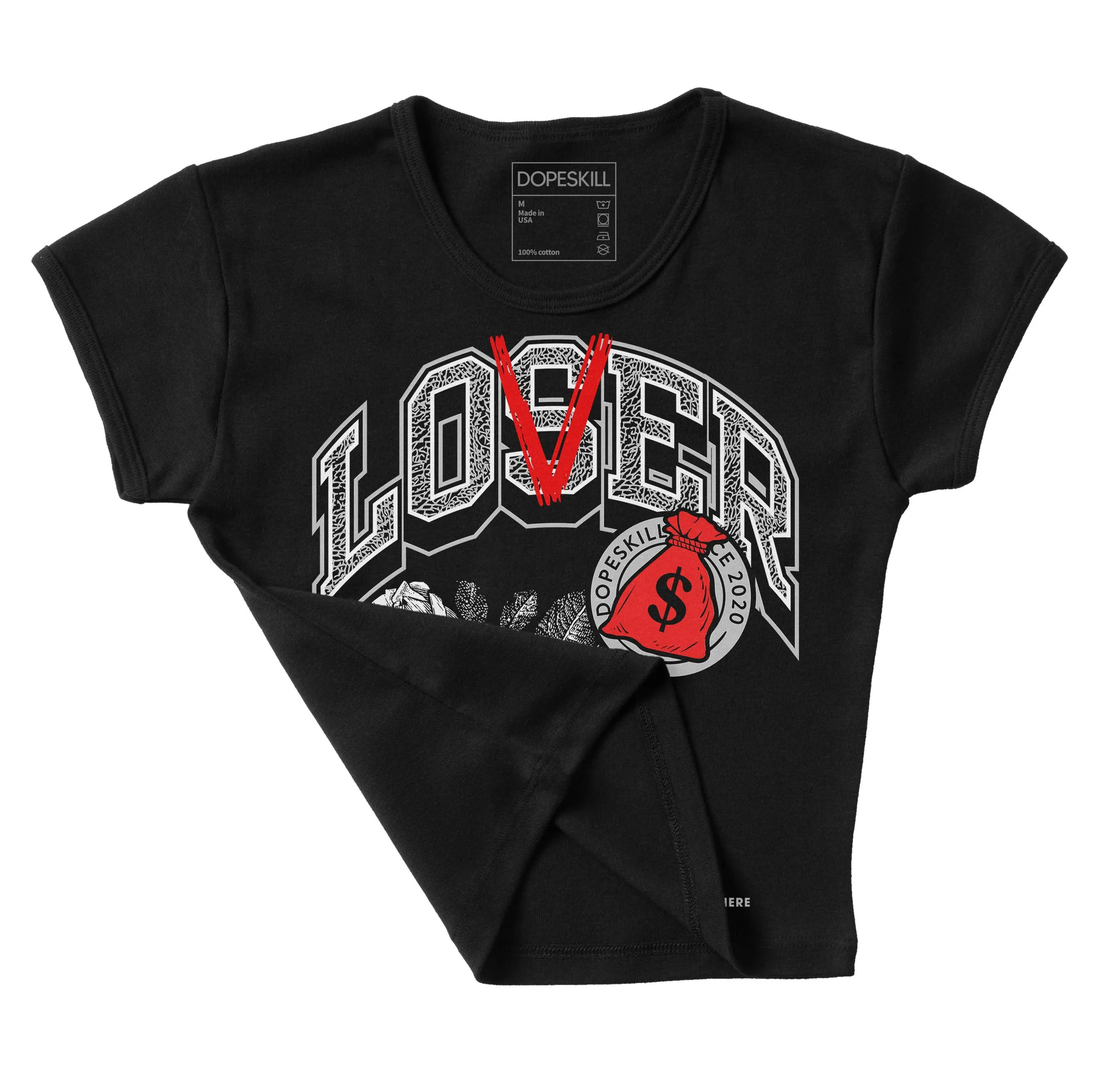 AJ Spizike Bred DopeSkill Women's Crop Top Loser Lover Graphic sold by DopeSkill product image thumbnail 3