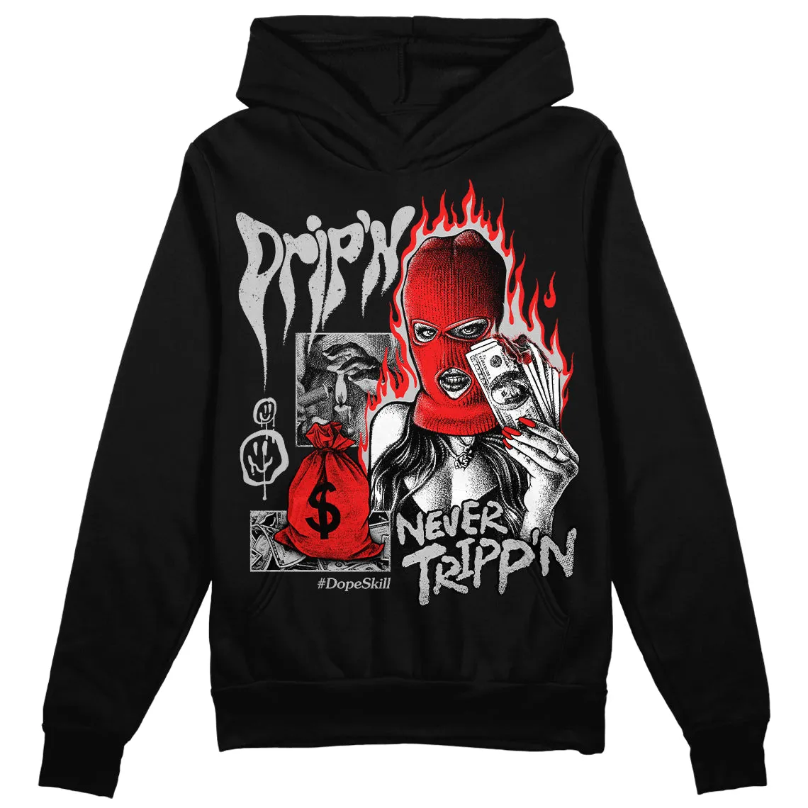 AJ Spizike Bred DopeSkill Hoodie Sweatshirt Drip'n Never Tripp'n Graphic sold by DopeSkill
