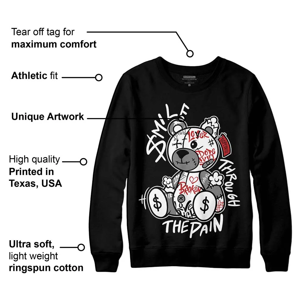 "Black/White" 1s DopeSkill Sweatshirt Smile Through The Pain Graphic sold by DopeSkill product image thumbnail 3