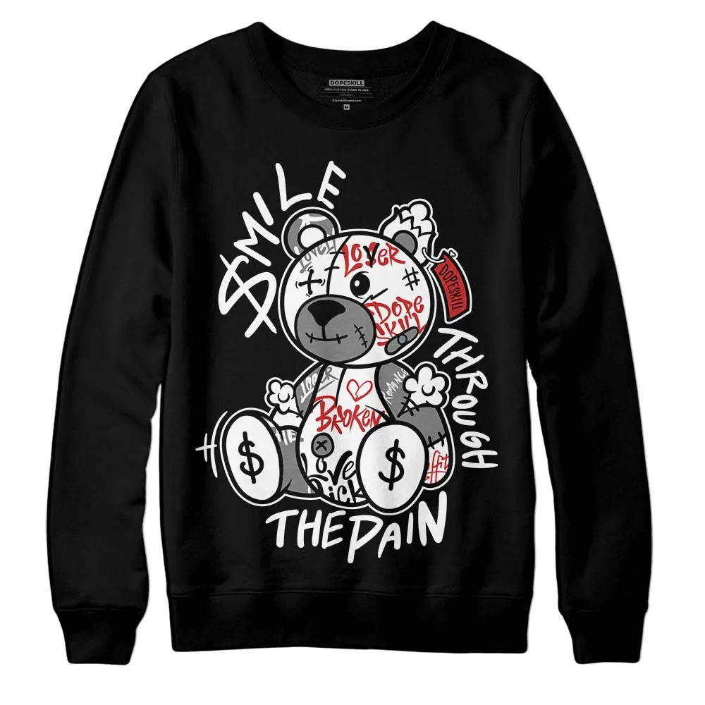 "Black/White" 1s DopeSkill Sweatshirt Smile Through The Pain Graphic sold by DopeSkill