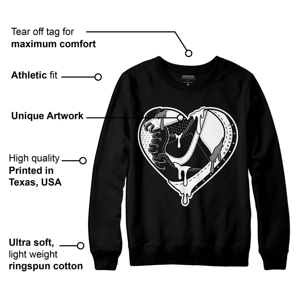 "Black/White" 1s DopeSkill Sweatshirt Heart Jordan 1 Graphic sold by DopeSkill product image thumbnail 3