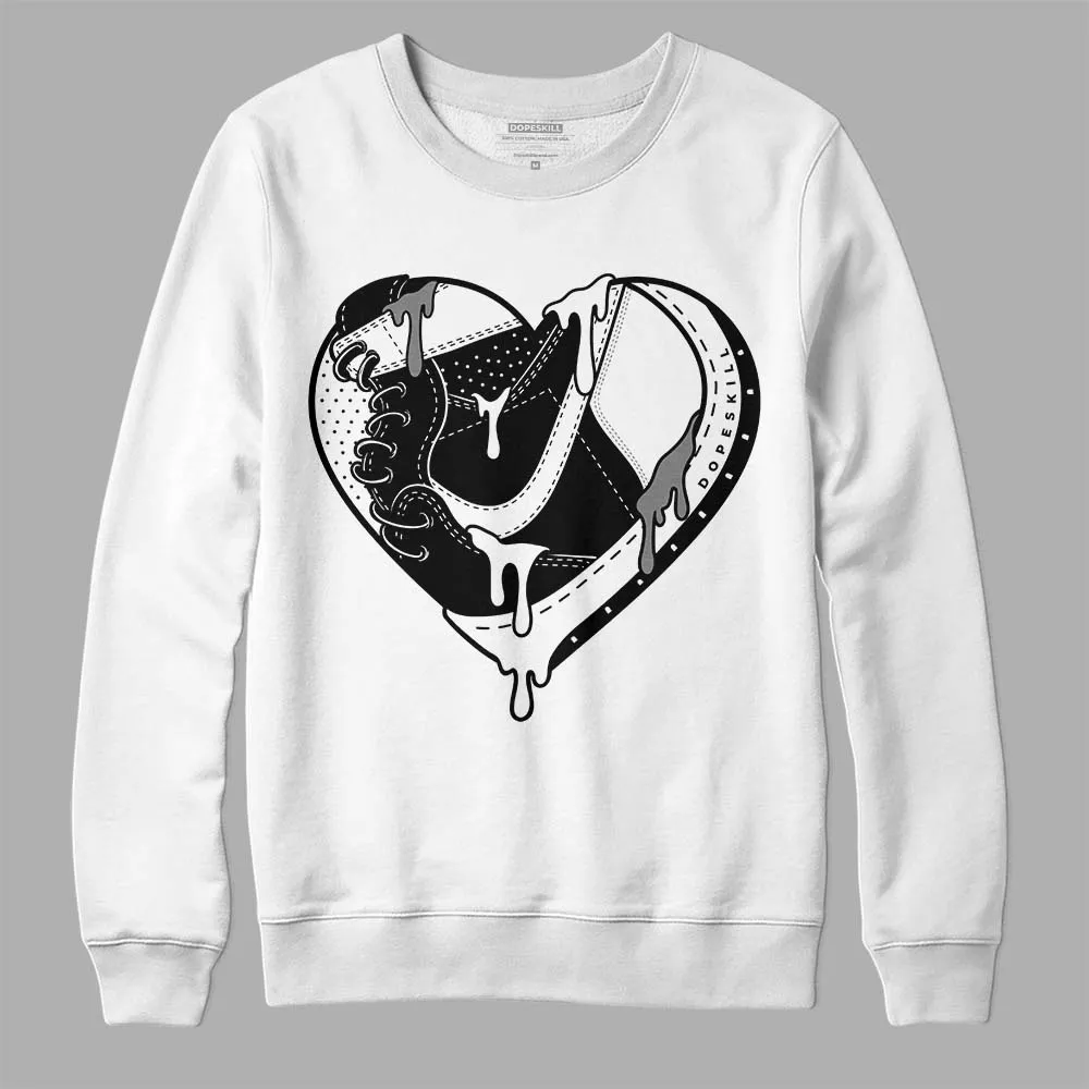 "Black/White" 1s DopeSkill Sweatshirt Heart Jordan 1 Graphic sold by DopeSkill product image thumbnail 2