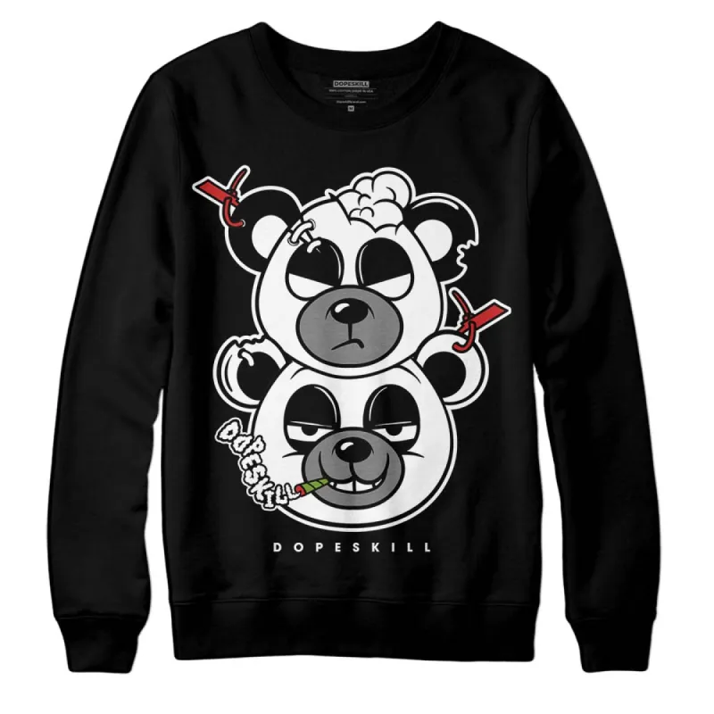 "Black/White" 1s DopeSkill Sweatshirt New Double Bear Graphic sold by DopeSkill