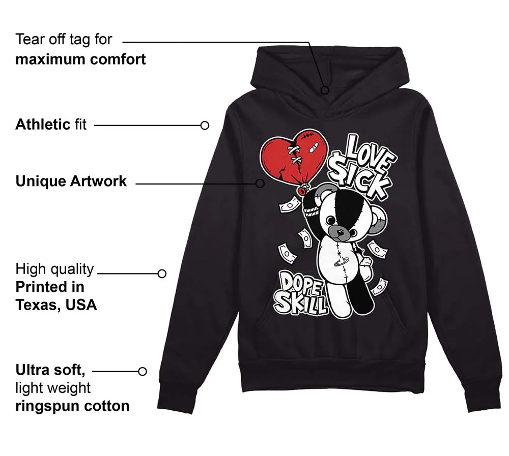 "Black/White" 1s DopeSkill Hoodie Sweatshirt Love Sick Graphic sold by DopeSkill product image thumbnail 3