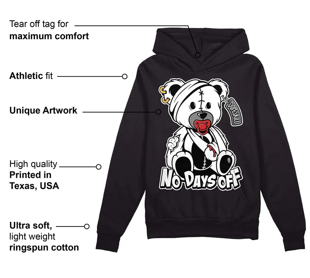 "Black/White" 1s DopeSkill Hoodie Sweatshirt Hurt Bear Graphic sold by DopeSkill product image thumbnail 3