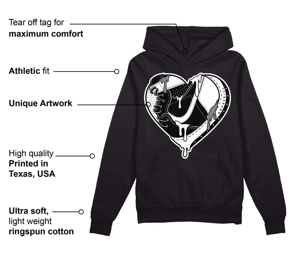"Black/White" 1s DopeSkill Hoodie Sweatshirt Heart Jordan 1 Graphic sold by DopeSkill product image thumbnail 3