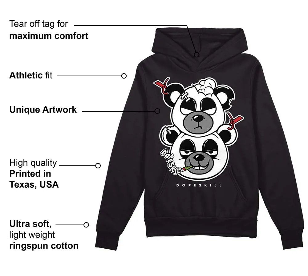 "Black/White" 1s DopeSkill Hoodie Sweatshirt New Double Bear Graphic sold by DopeSkill product image thumbnail 3
