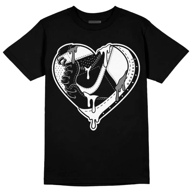 "Black/White" 1s DopeSkill T-Shirt Heart Jordan 1 Graphic sold by DopeSkill