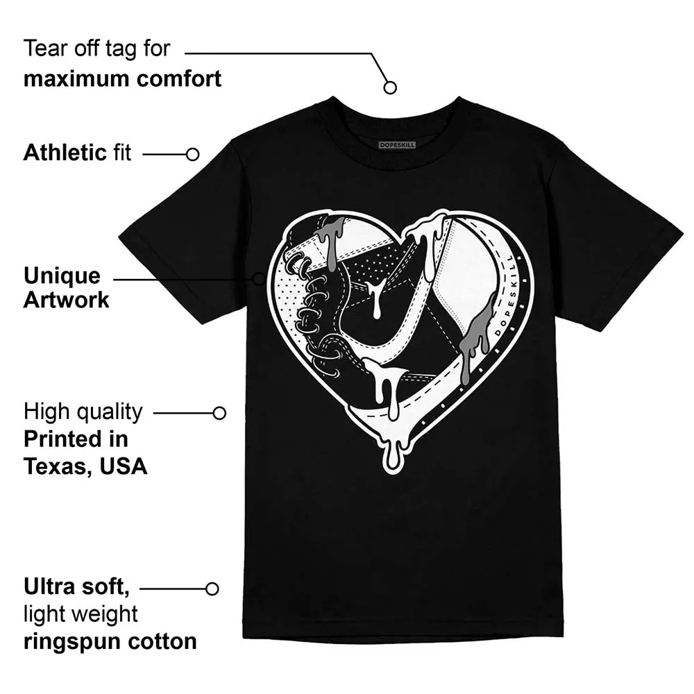 "Black/White" 1s DopeSkill T-Shirt Heart Jordan 1 Graphic sold by DopeSkill product image thumbnail 3