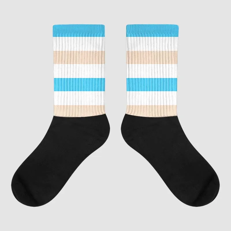 Sail Black 2s DopeSkill Sublimated Socks Horizontal Stripes Graphic sold by DopeSkill