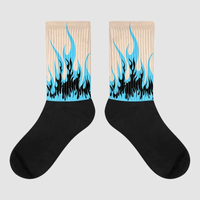 Sail Black 2s DopeSkill Sublimated Socks FIRE Graphic sold by DopeSkill