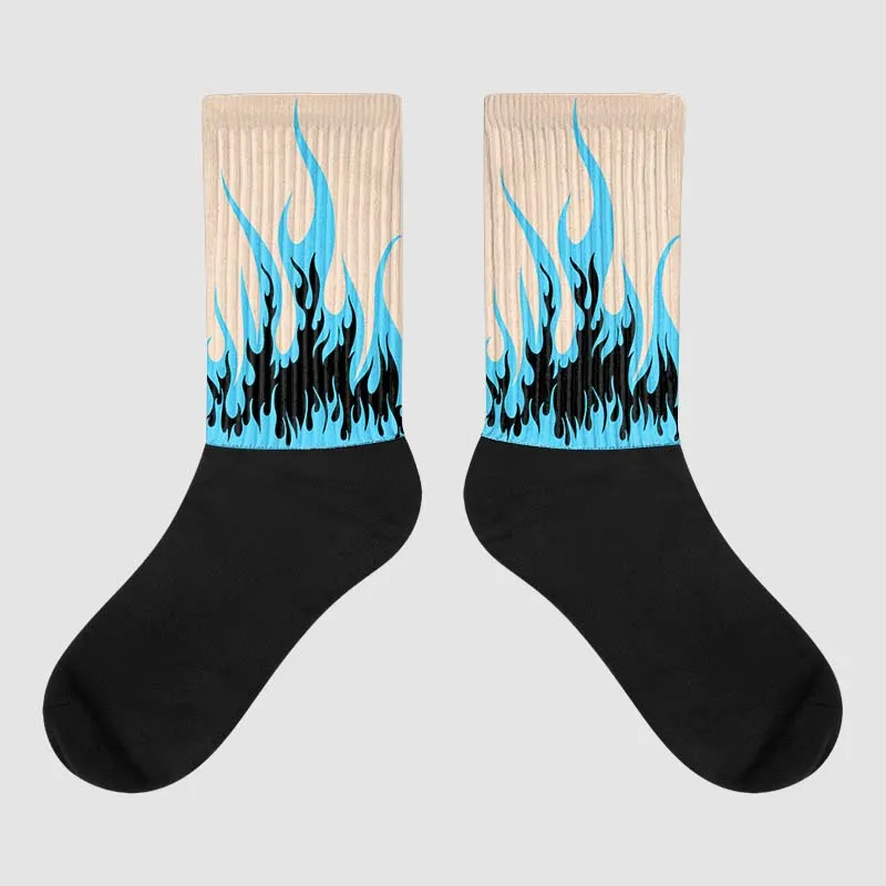 Sail Black 2s DopeSkill Sublimated Socks FIRE Graphic sold by DopeSkill