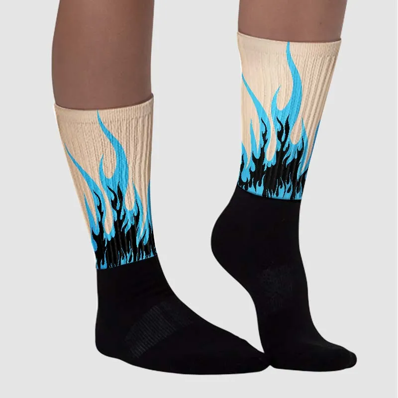 Sail Black 2s DopeSkill Sublimated Socks FIRE Graphic sold by DopeSkill product image thumbnail 3