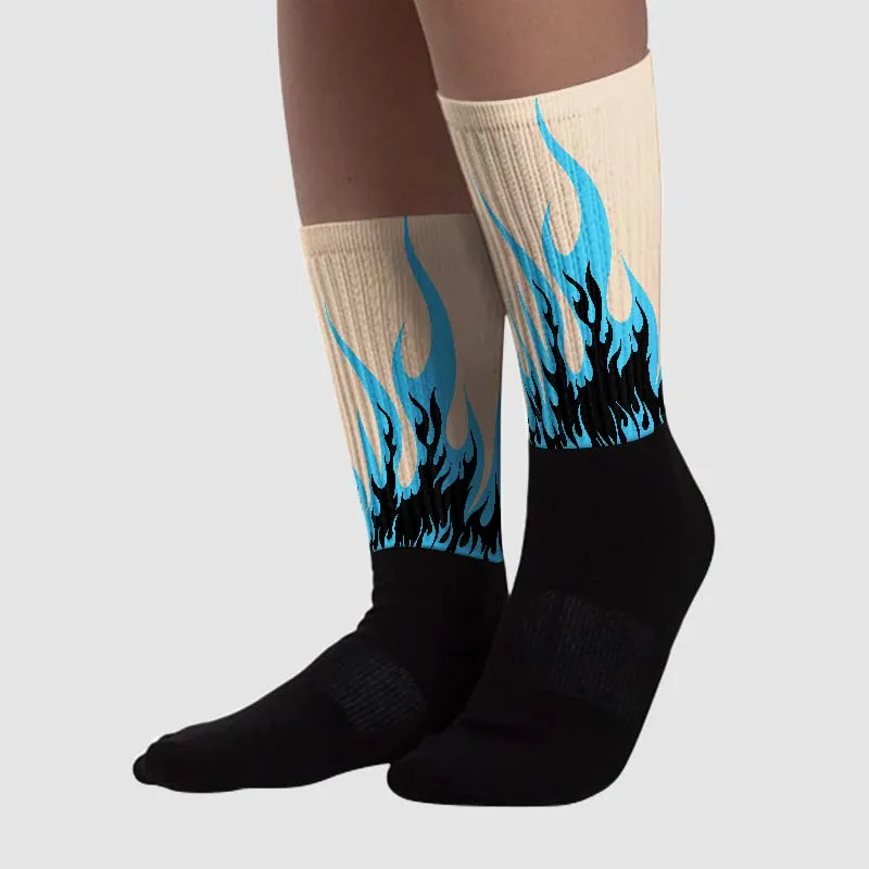 Sail Black 2s DopeSkill Sublimated Socks FIRE Graphic sold by DopeSkill product image thumbnail 2