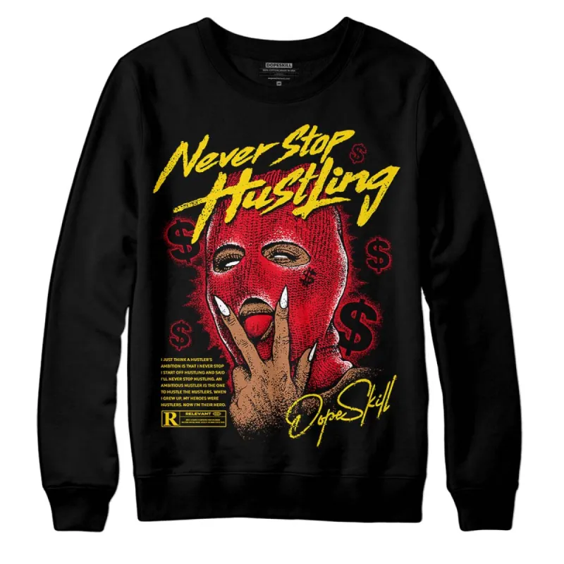 Red Thunder 4s DopeSkill Sweatshirt Never Stop Hustling Graphic sold by DopeSkill