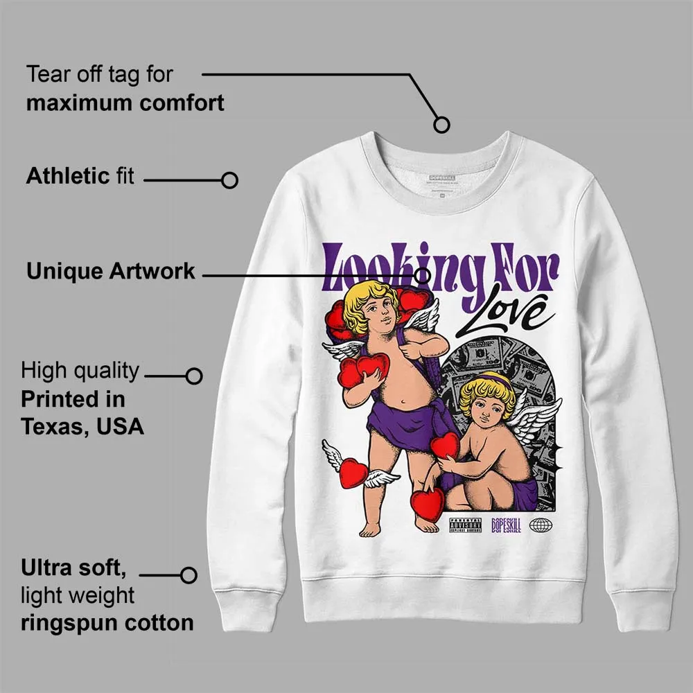 Field Purple 12s DopeSkill Sweatshirt Looking For Love Graphic sold by DopeSkill product image thumbnail 3