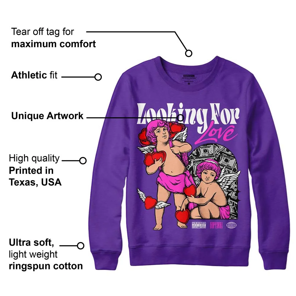 PURPLE Collection DopeSkill Purple Sweatshirt Looking For Love Graphic sold by DopeSkill product image thumbnail 2