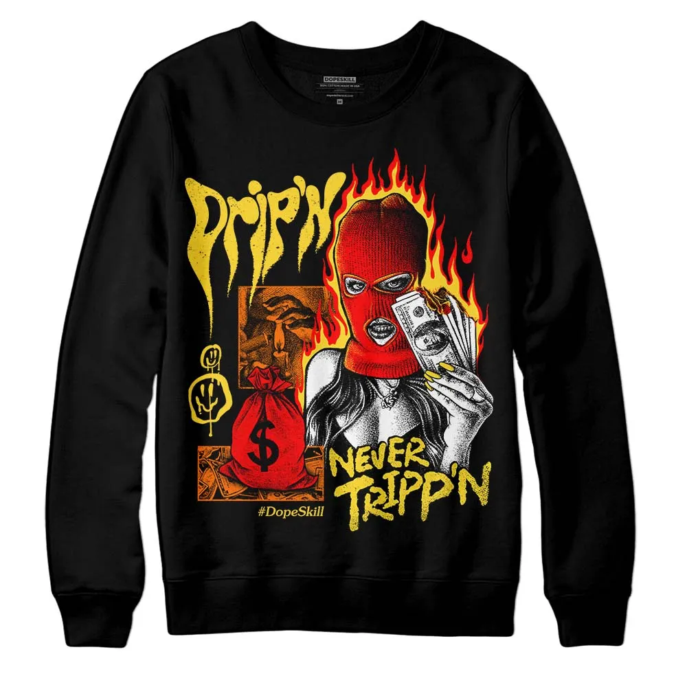 Black Tour Yellow AJ 4 Thunder DopeSkill Sweatshirt Drip'n Never Tripp'n Graphic sold by DopeSkill