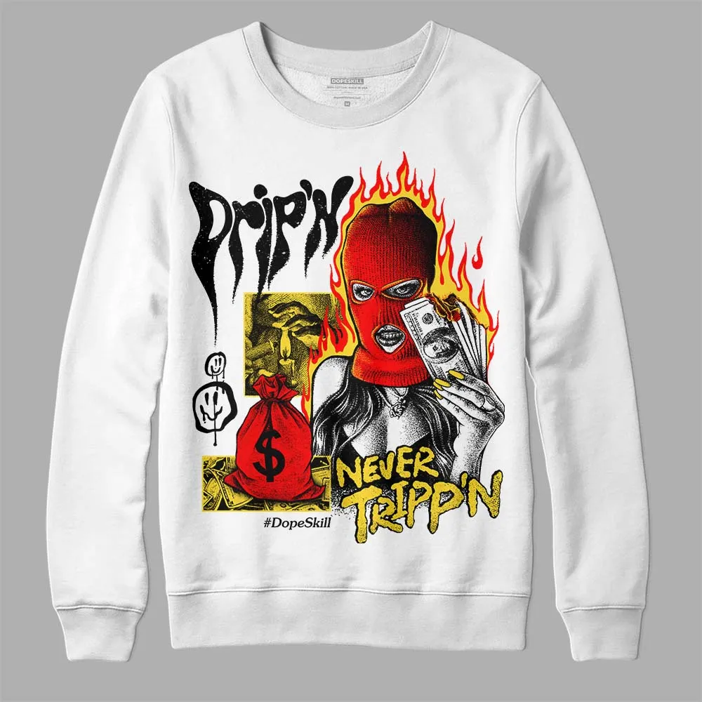 Black Tour Yellow AJ 4 Thunder DopeSkill Sweatshirt Drip'n Never Tripp'n Graphic sold by DopeSkill product image thumbnail 2