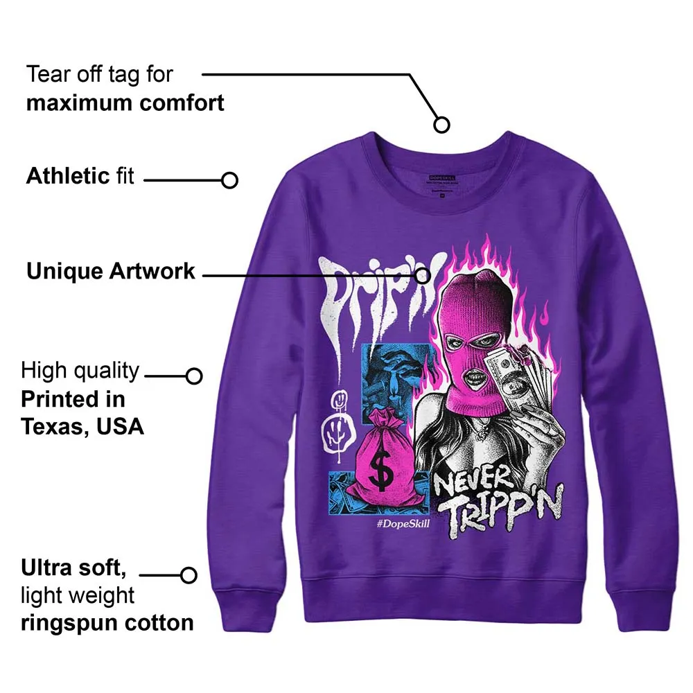 PURPLE Collection DopeSkill Purple Sweatshirt Drip'n Never Tripp'n Graphic sold by DopeSkill product image thumbnail 2