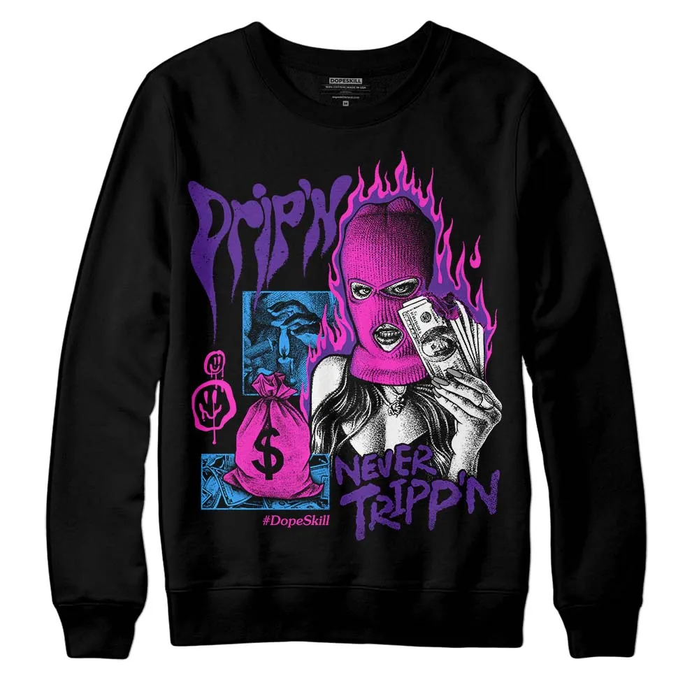 PURPLE Collection DopeSkill Sweatshirt Drip'n Never Tripp'n Graphic sold by DopeSkill