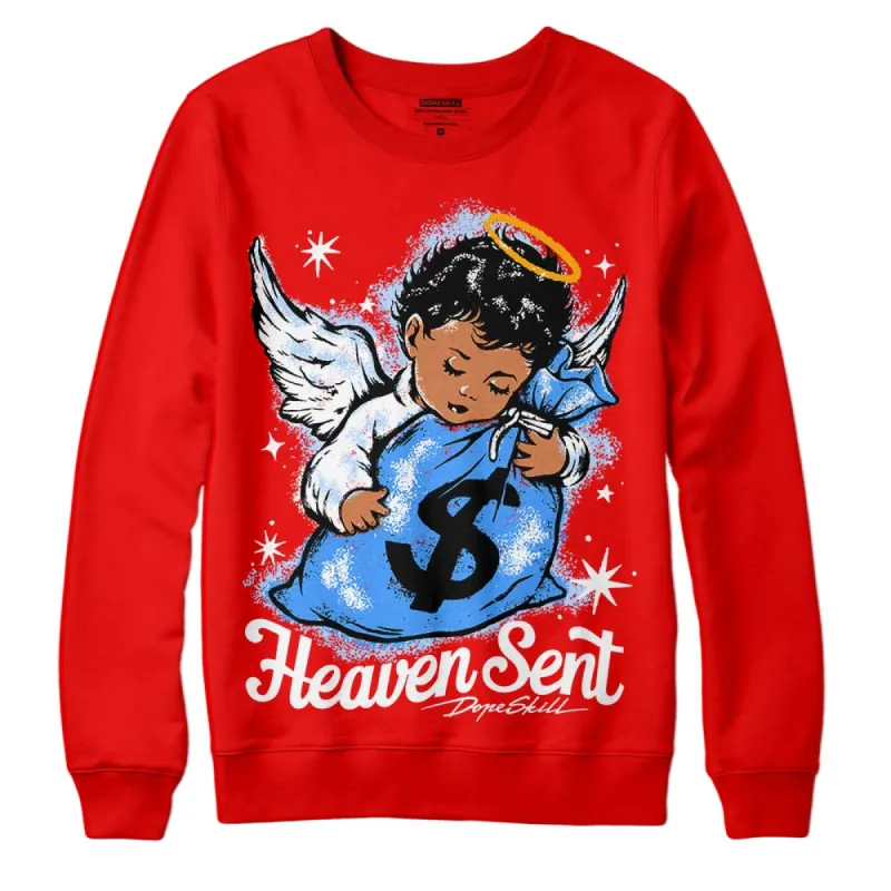 Cherry 11s DopeSkill Varsity Red Sweatshirt Heaven Sent Graphic sold by DopeSkill