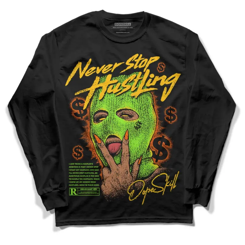 Neon Green Collection DopeSkill Long Sleeve T-Shirt Never Stop Hustling Graphic sold by DopeSkill