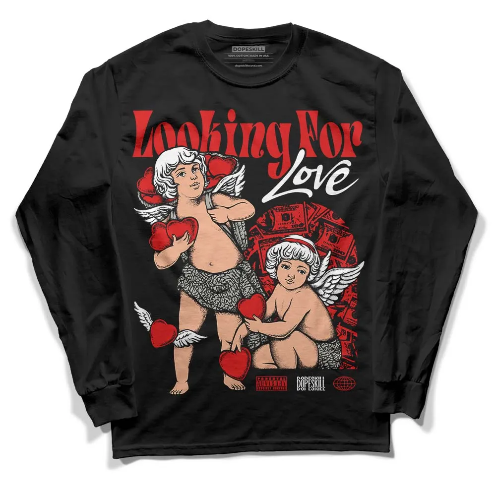 Fire Red 3s DopeSkill Long Sleeve T-Shirt Looking For Love Graphic sold by DopeSkill product image thumbnail 2