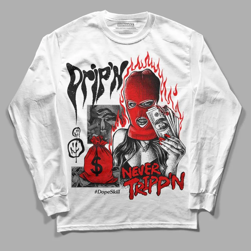 "Black/White" 1s DopeSkill Long Sleeve T-Shirt Drip'n Never Tripp'n Graphic sold by DopeSkill product image thumbnail 2