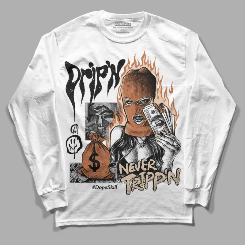 Craft Ivory 3s DopeSkill Long Sleeve T-Shirt Drip'n Never Tripp'n Graphic sold by DopeSkill