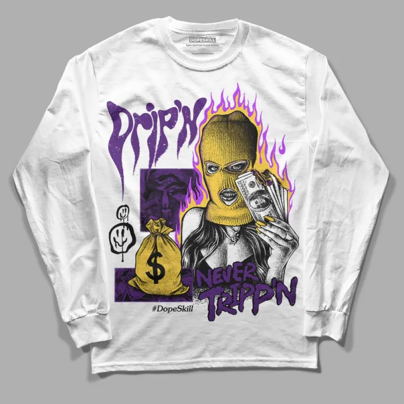 Field Purple 12s DopeSkill Long Sleeve T-Shirt Drip'n Never Tripp'n Graphic sold by DopeSkill