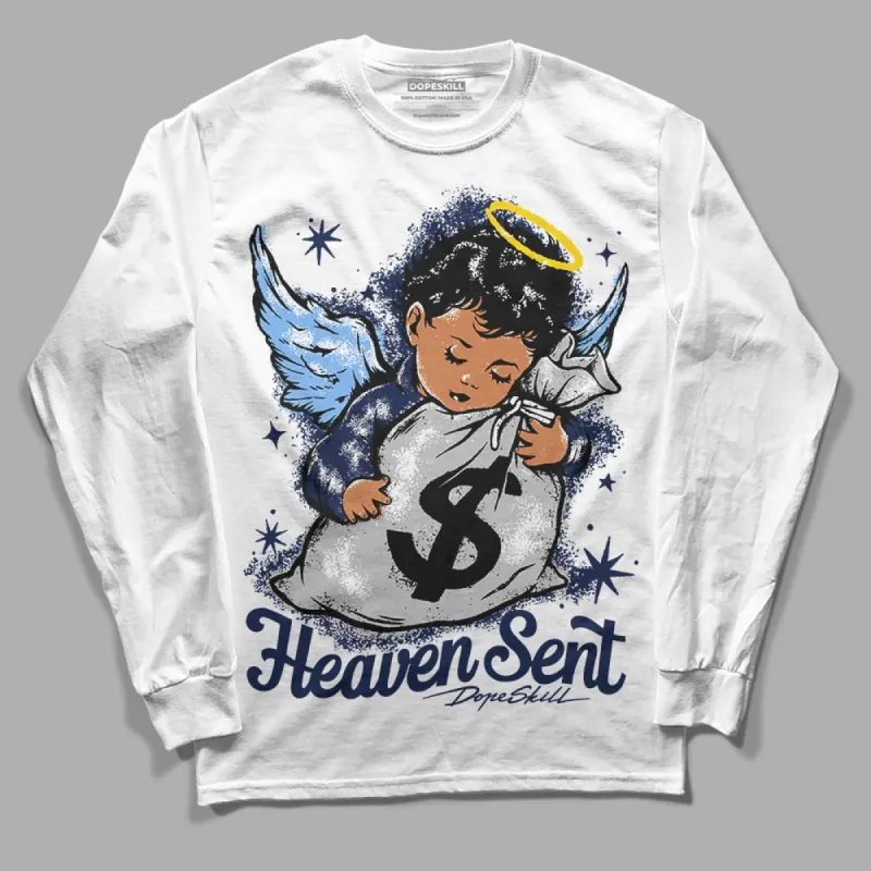 Midnight Navy 5s DopeSkill Long Sleeve T-Shirt Heaven Sent Graphic sold by DopeSkill