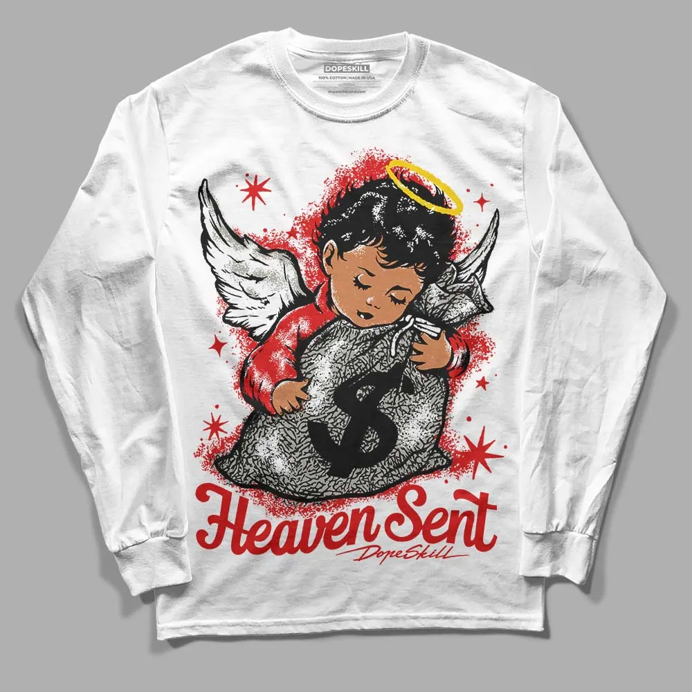 Fire Red 3s DopeSkill Long Sleeve T-Shirt Heaven Sent Graphic sold by DopeSkill