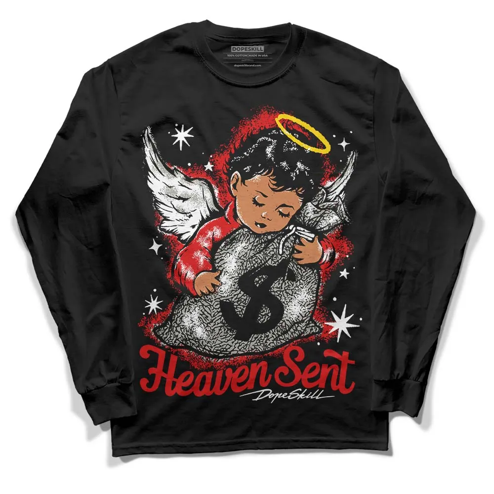 Fire Red 3s DopeSkill Long Sleeve T-Shirt Heaven Sent Graphic sold by DopeSkill product image thumbnail 2