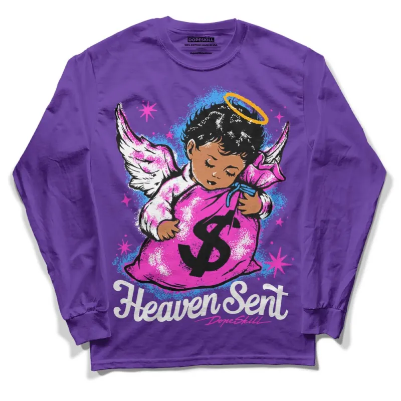 PURPLE Collection DopeSkill Purple Long Sleeve T-Shirt Heaven Sent Graphic sold by DopeSkill