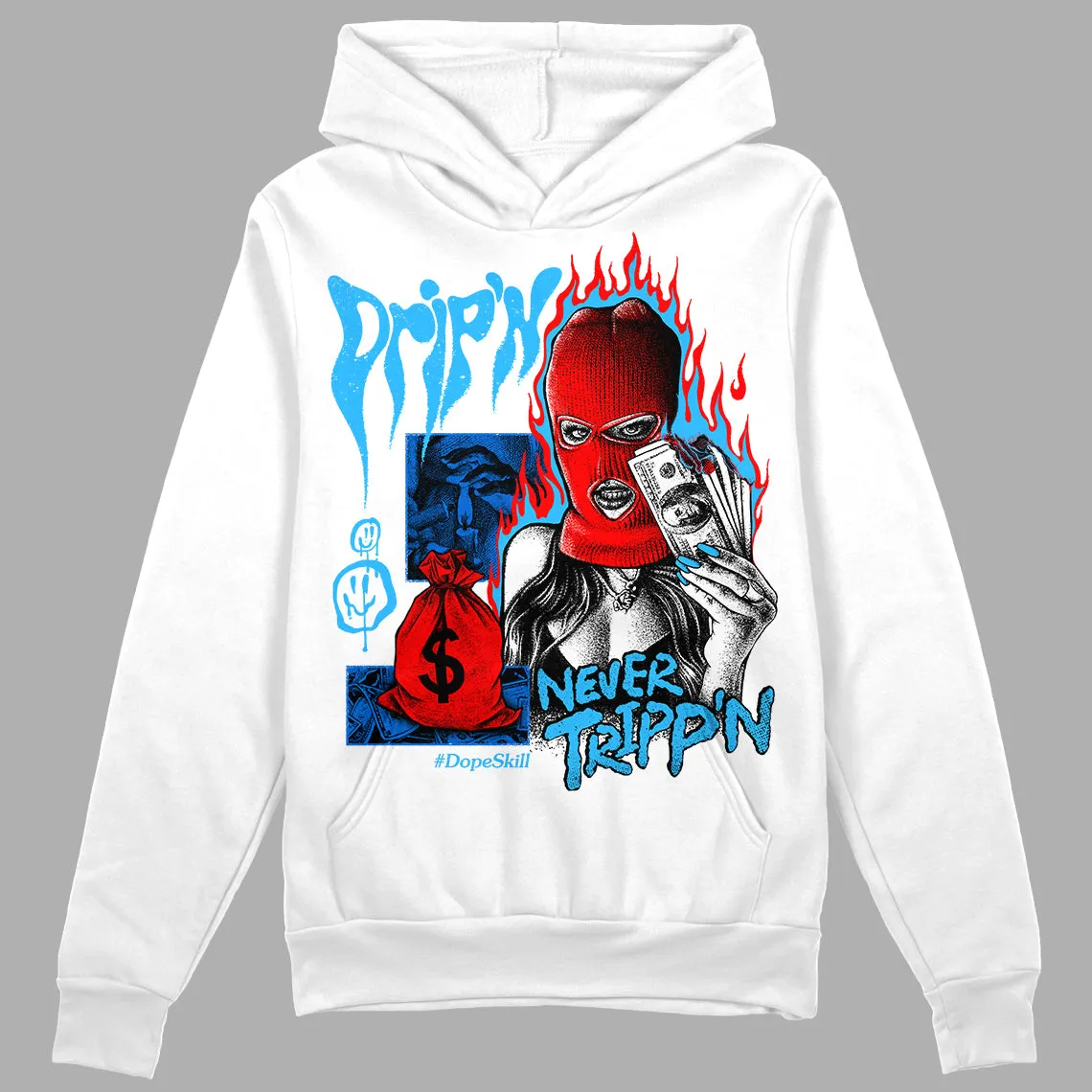 University Blue Toe 1s DopeSkill Hoodie Sweatshirt Drip'n Never Tripp'n Graphic sold by DopeSkill