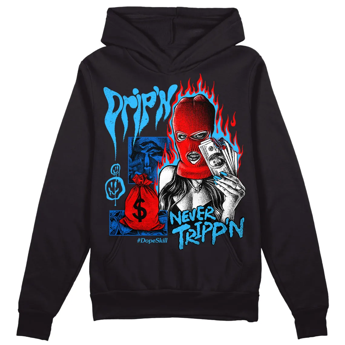 University Blue Toe 1s DopeSkill Hoodie Sweatshirt Drip'n Never Tripp'n Graphic sold by DopeSkill product image thumbnail 2
