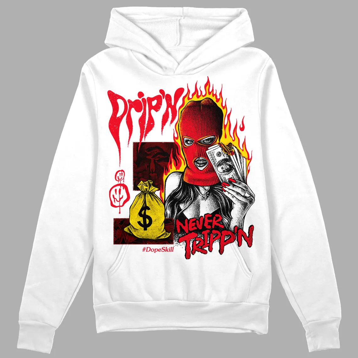 Red Thunder 4s DopeSkill Hoodie Sweatshirt Drip'n Never Tripp'n Graphic sold by DopeSkill product image thumbnail 2