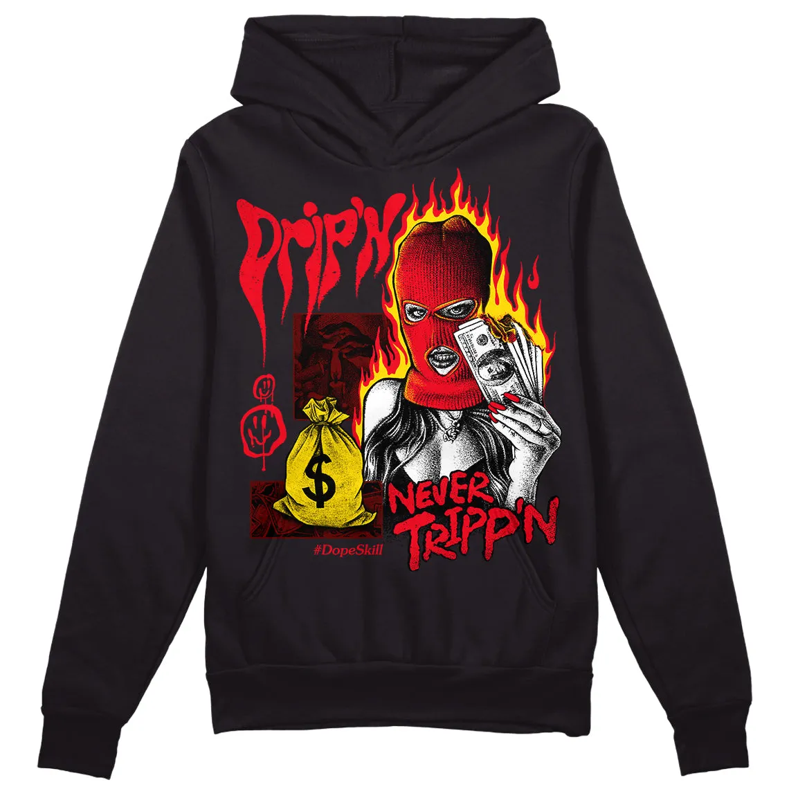 Red Thunder 4s DopeSkill Hoodie Sweatshirt Drip'n Never Tripp'n Graphic sold by DopeSkill