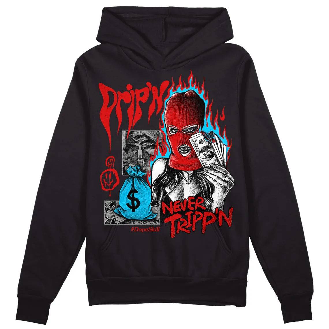 Gym Red 12s DopeSkill Hoodie Sweatshirt Drip'n Never Tripp'n Graphic sold by DopeSkill product image thumbnail 2