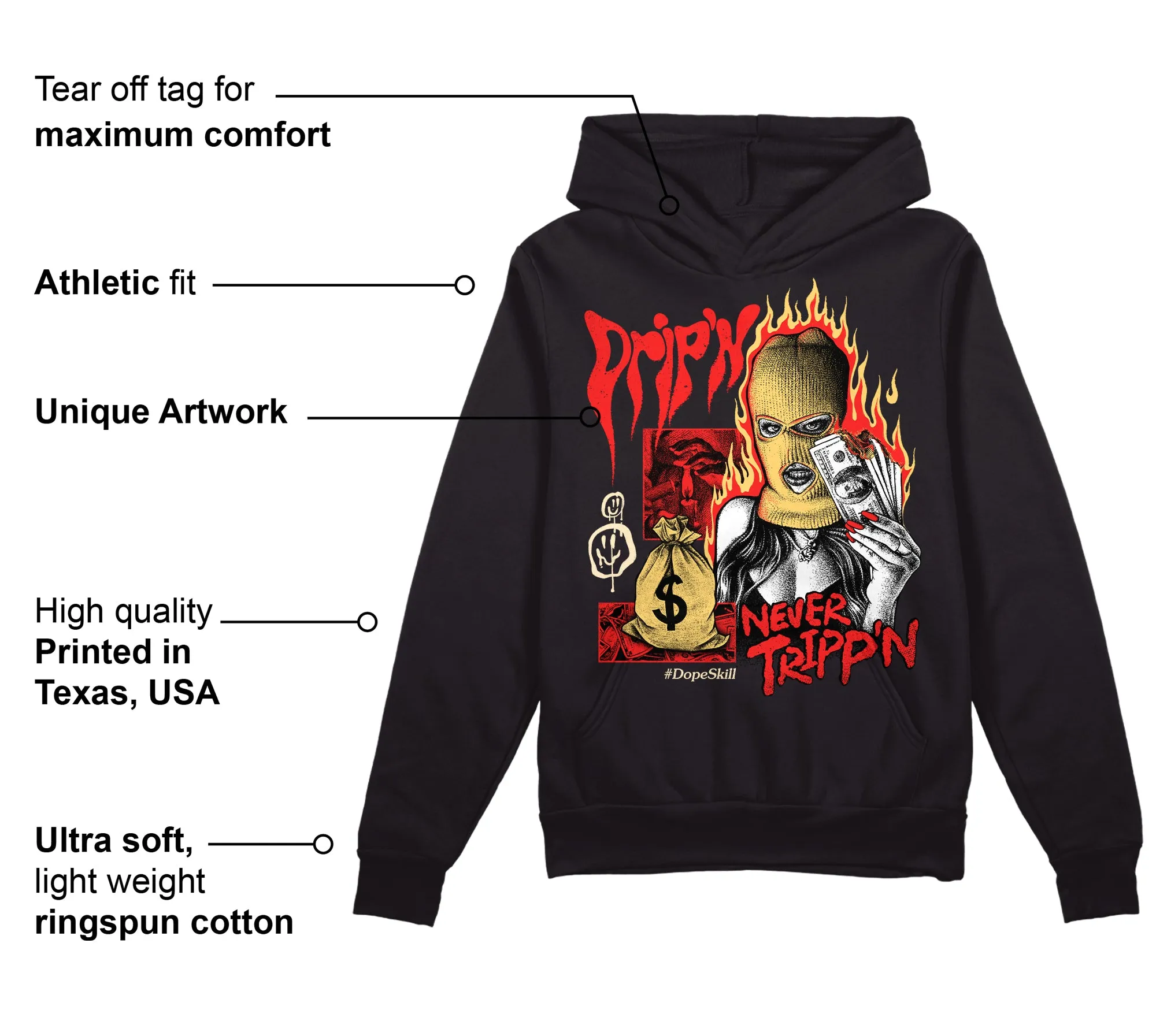 Dunk On Mars 5s DopeSkill Hoodie Sweatshirt Drip'n Never Tripp'n Graphic sold by DopeSkill product image thumbnail 3
