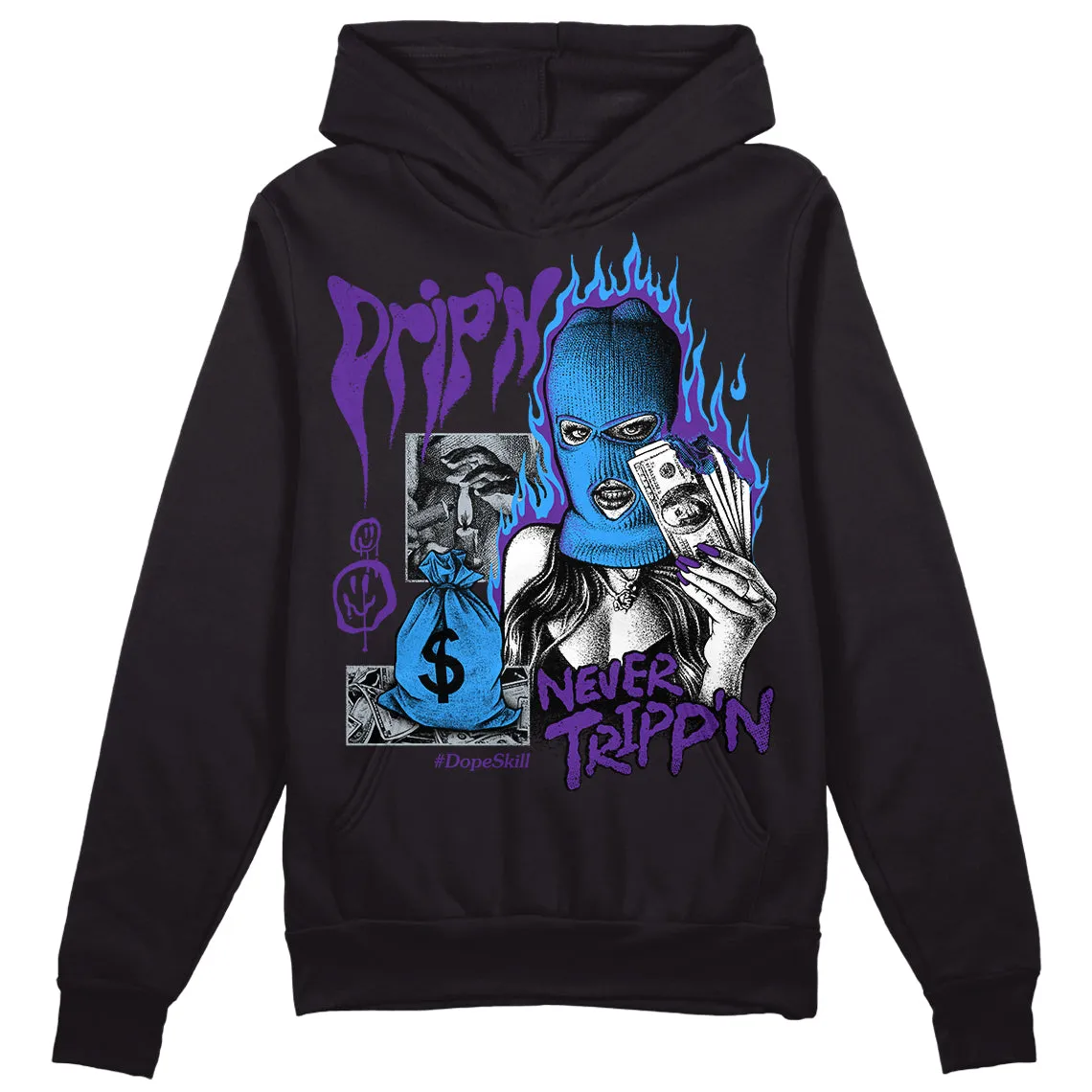 Dark Iris 3s DopeSkill Hoodie Sweatshirt Drip'n Never Tripp'n Graphic sold by DopeSkill product image thumbnail 2