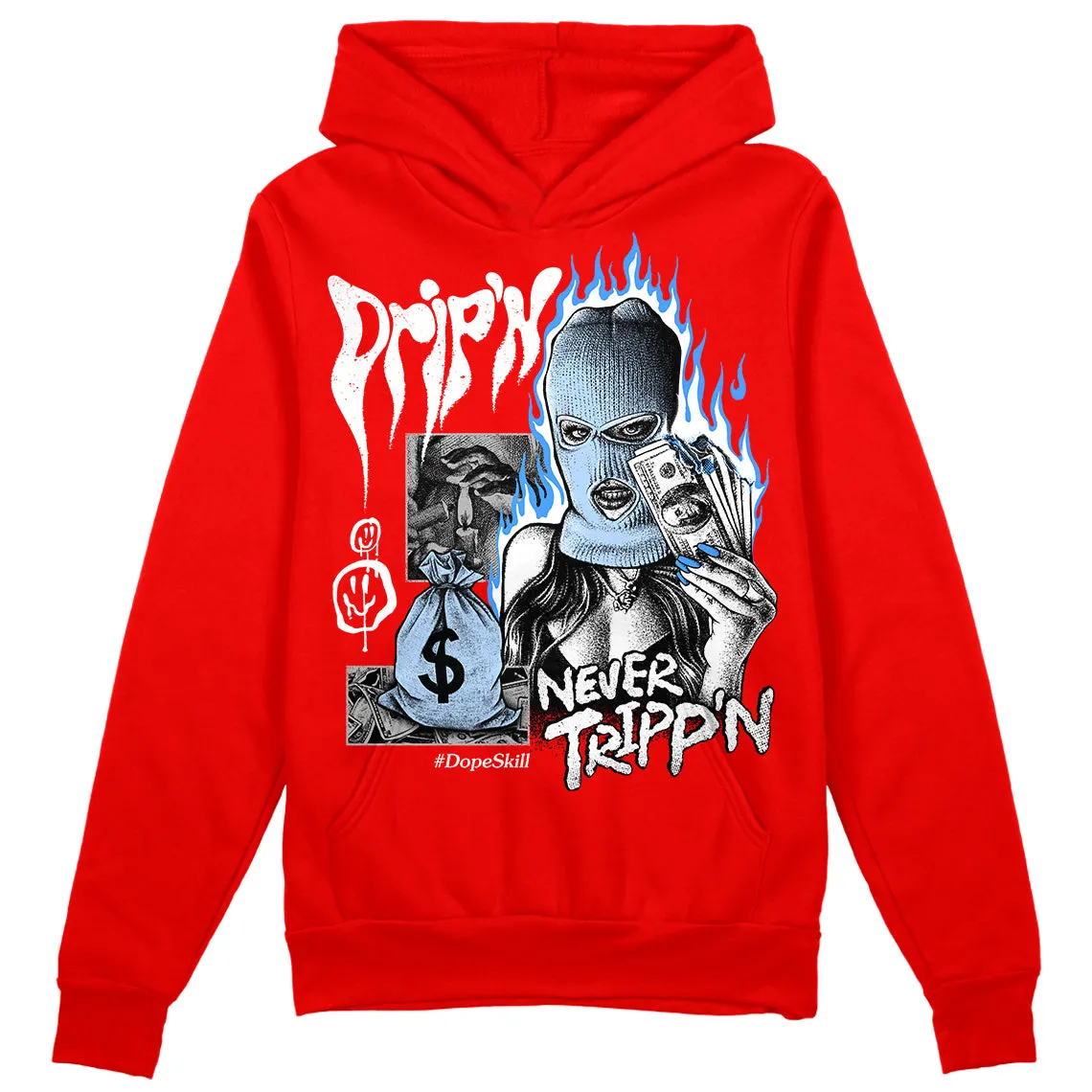 Cherry 11s DopeSkill Varsity Red Hoodie Sweatshirt Drip'n Never Tripp'n Graphic sold by DopeSkill