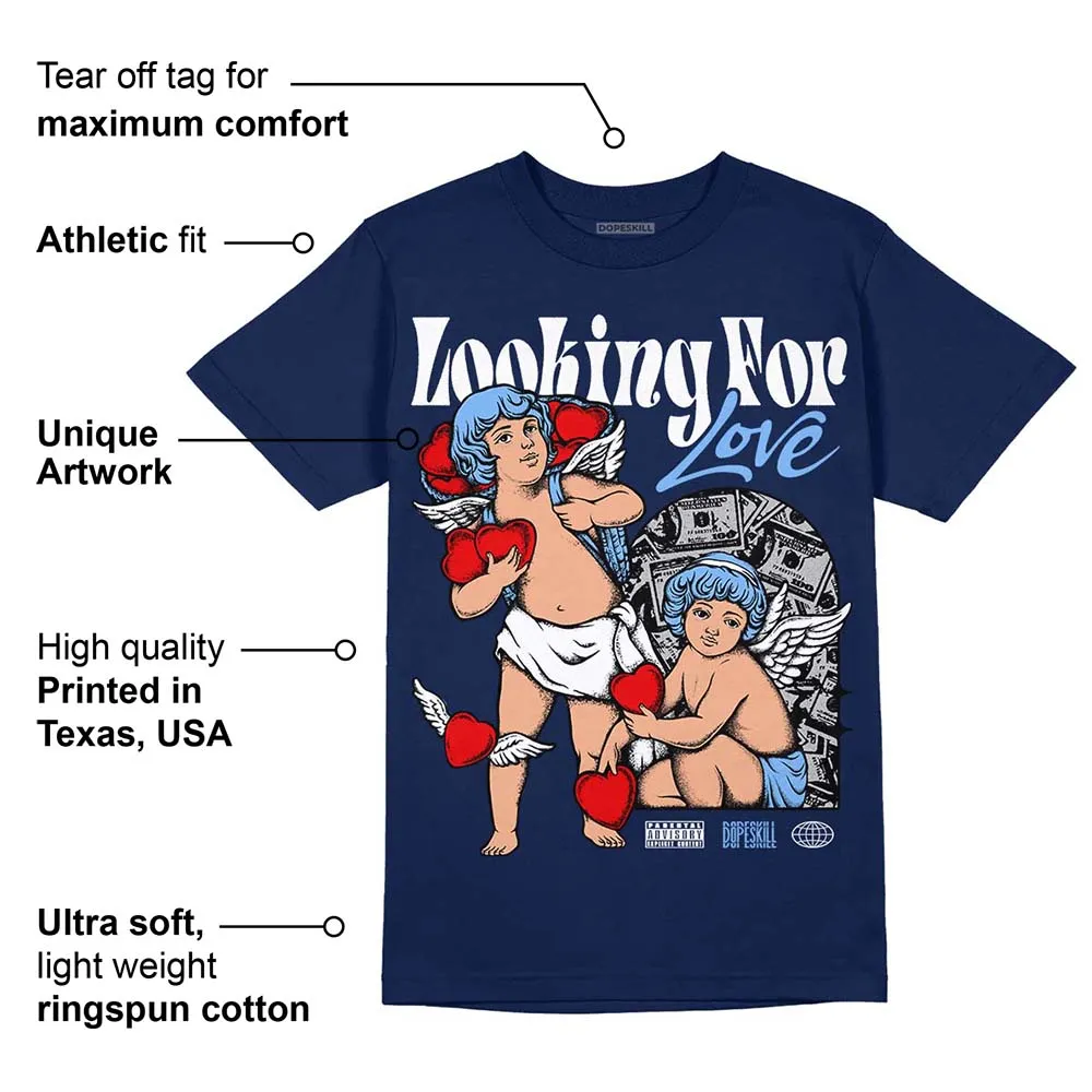 Midnight Navy 5s DopeSkill Navy T-Shirt Looking For Love Graphic sold by DopeSkill product image thumbnail 2
