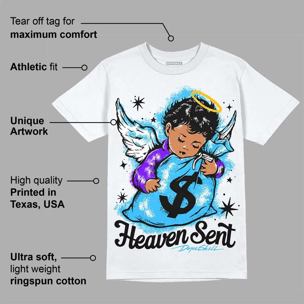 University Blue Toe 1s DopeSkill T-Shirt Heaven Sent Graphic sold by DopeSkill product image thumbnail 3