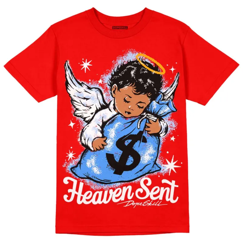Cherry 11s DopeSkill Varsity Red T-shirt Heaven Sent Graphic sold by DopeSkill
