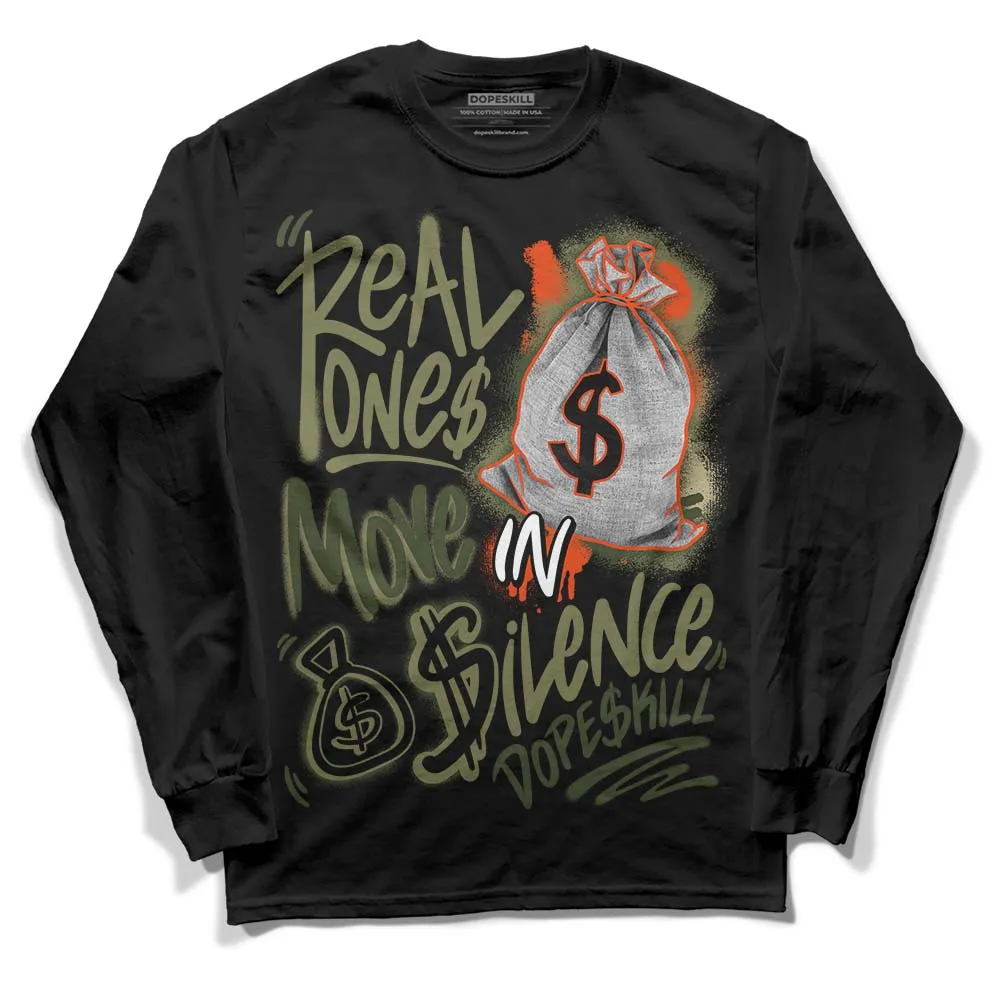 Olive Collection DopeSkill Long Sleeve T-Shirt Real Ones Move In Silence Graphic sold by DopeSkill product image thumbnail 2