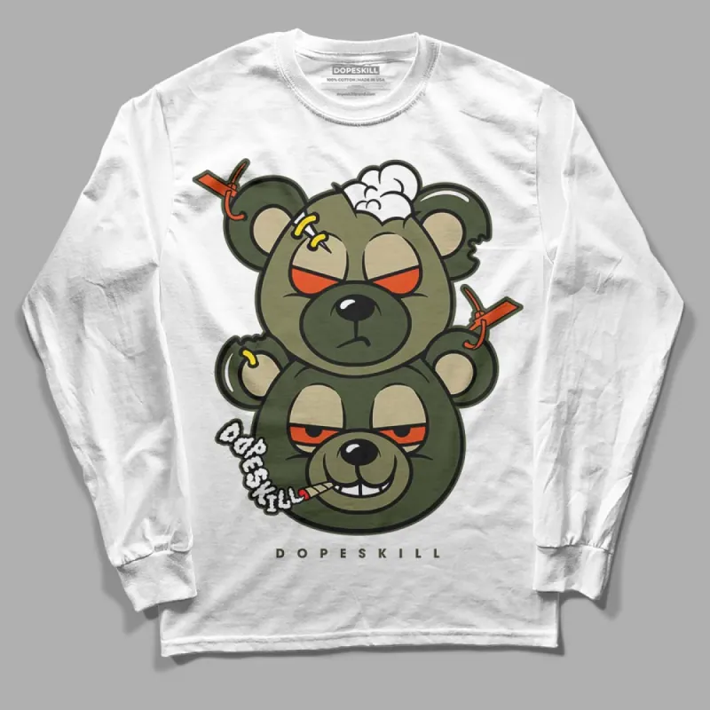 Olive Collection DopeSkill Long Sleeve T-Shirt New Double Bear Graphic sold by DopeSkill