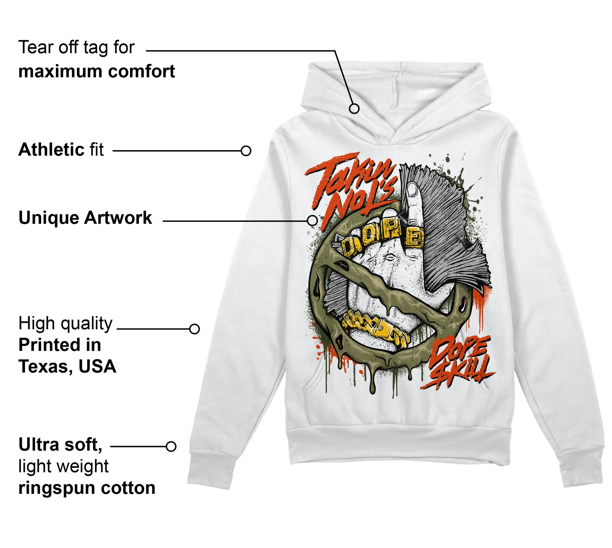 Olive Collection DopeSkill Hoodie Sweatshirt Takin No L's Graphic sold by DopeSkill product image thumbnail 3